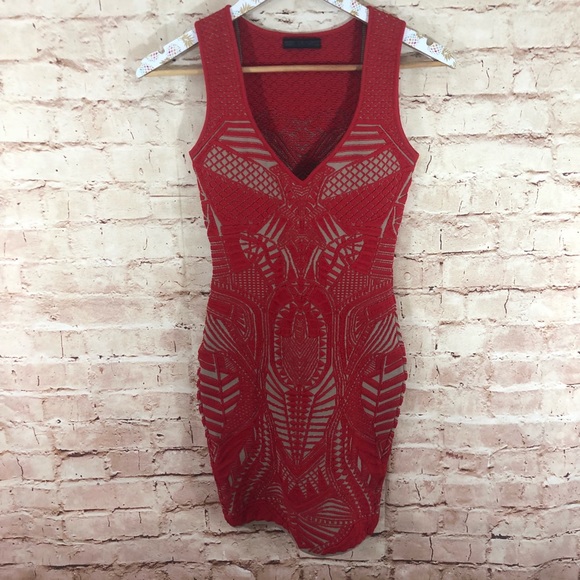 RVN 3D Jacquard Body Con Mini Dress - Picture 2 of 8